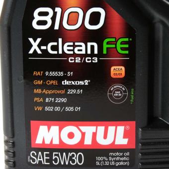 Масло моторное MOTUL 8100 X-CLEAN FE 5W30 синтетика 5 л 104777