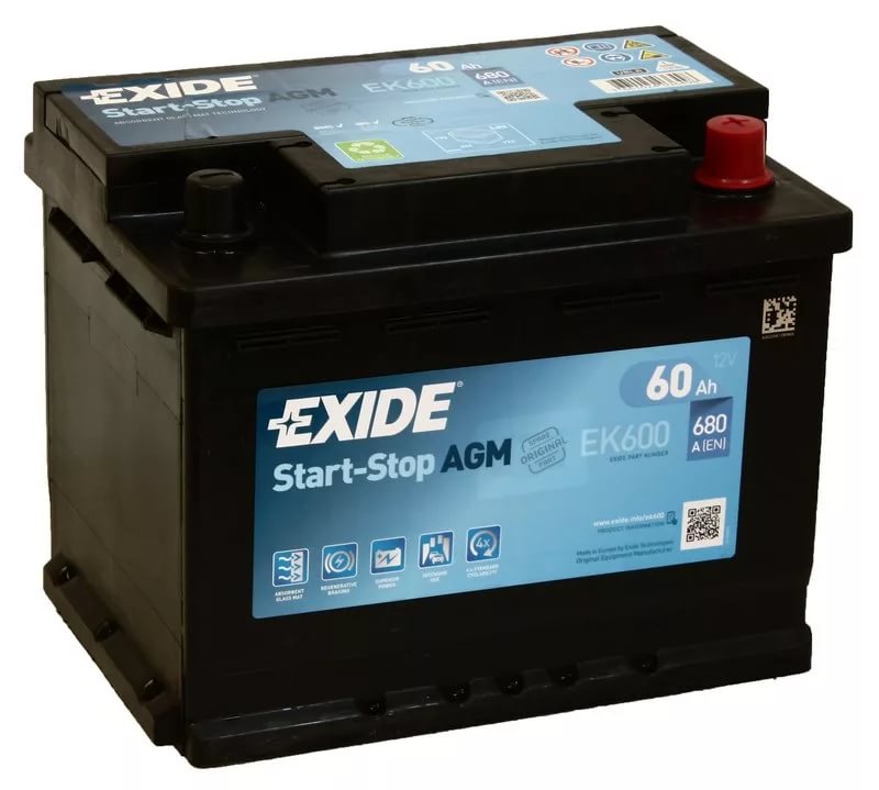 Аккумулятор EXIDE START-STOP AGM 60 Ач 680А О/П EK600