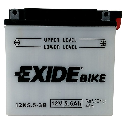 Аккумулятор EXIDE BIKE 5,5 Ач 45А О/П 12N5.5-3B