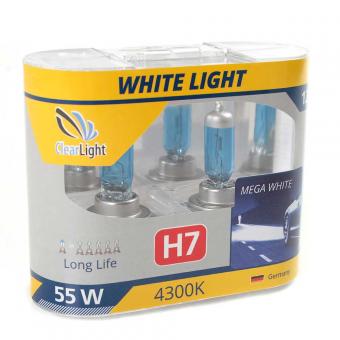 Лампа галогенная CLEARLIGHT WHITE LIGHT 12V H7 55W 2 шт MLH7WL