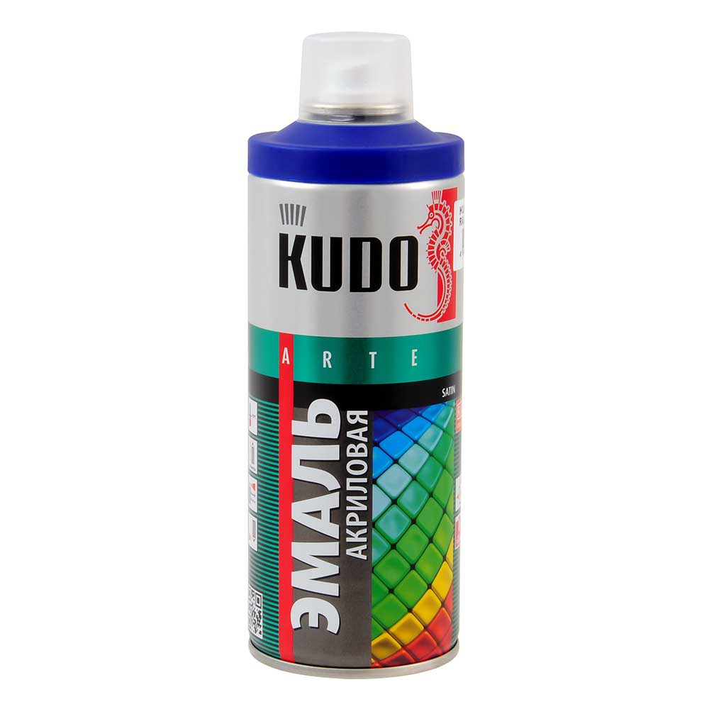 Эмаль акриловая KUDO SATIN синяя аэрозоль 520 мл KU-0A5002
