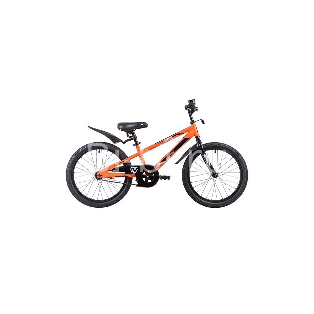 Велосипед NOVATRACK JUSTER ножной тормоз пластиковые крылья черный-оранжевый 205JUSTER.OR9