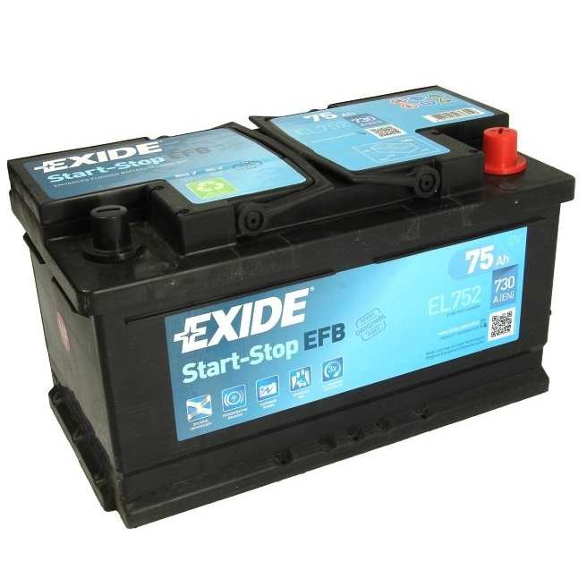Аккумулятор EXIDE START-STOP EFB 75 Ач 730А О/П EL752