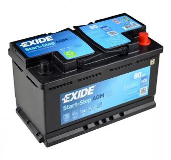 Аккумулятор EXIDE START-STOP AGM 80 Ач 800А О/П EK800