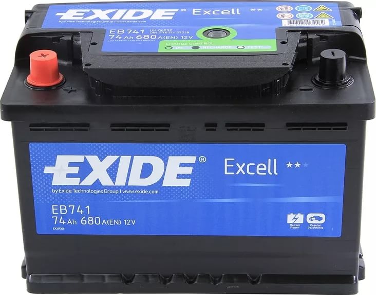 Аккумулятор EXIDE EXCELL 74 Ач 680А П/П EB741
