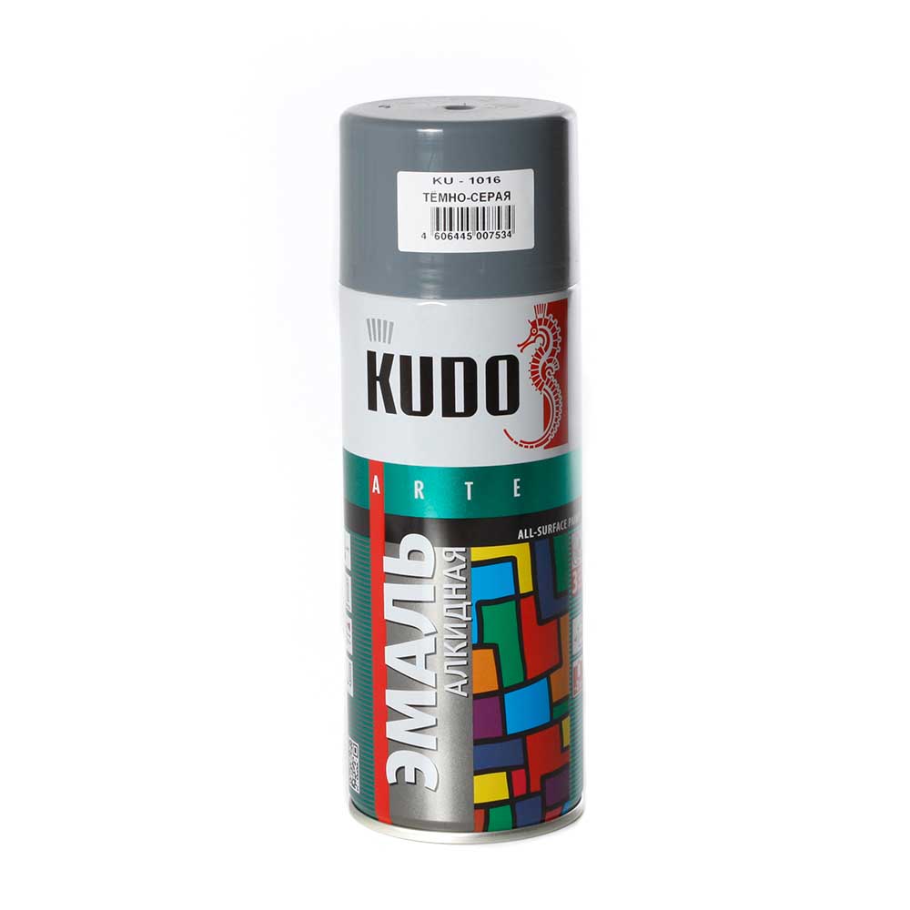 Эмаль KUDO темно-серая аэрозоль 520 мл KU-1016