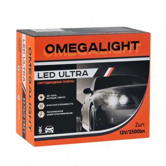 Лампа светодиодная OMEGALIGHT ULTRA 12V H8/H9/H11 25W 2 шт OLLEDH11UL-2