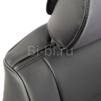 Накидка на сиденье AUTOPROFI каркасная черный эко-кожа/алькантара HIT-310A BK/BK