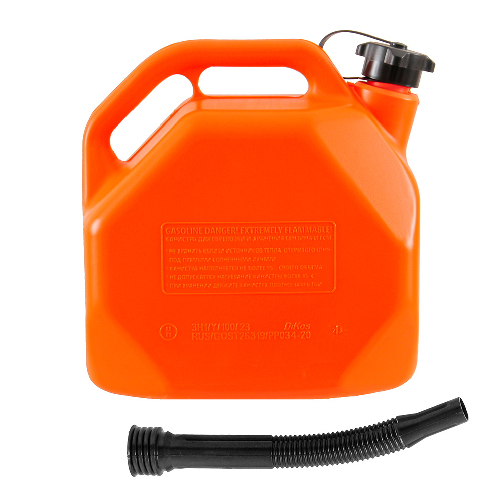 Канистра пластиковая 3TON OCTANE RESERVE 10л для топлива усиленная оранжевая с лейкой 55382