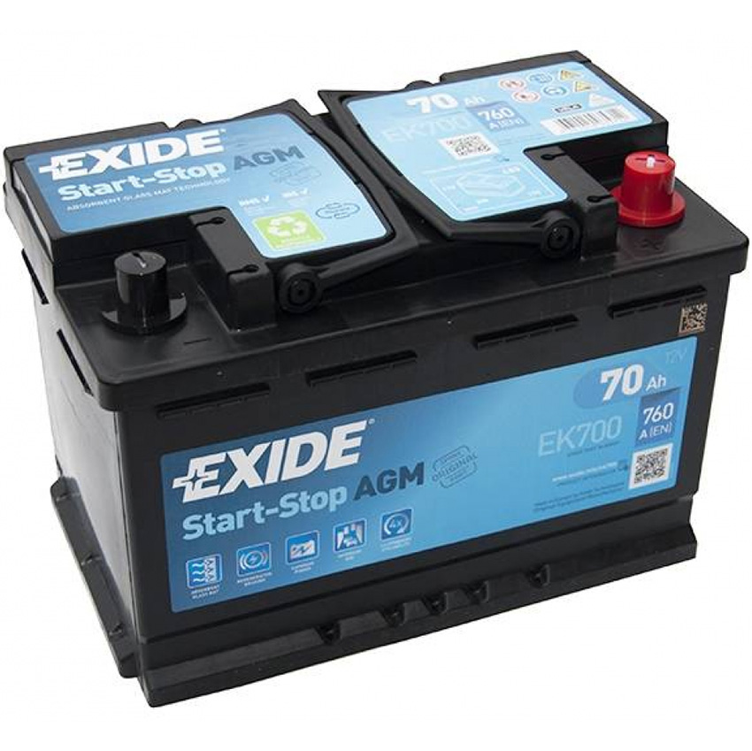 Аккумулятор EXIDE START-STOP AGM 70 Ач 760А О/П EK700 купить