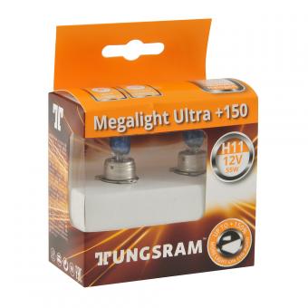Лампы галогенные TUNGSRAM MEGALIGHT ULTRA+150 12V H11 55W 2 шт 53110NXNU B2