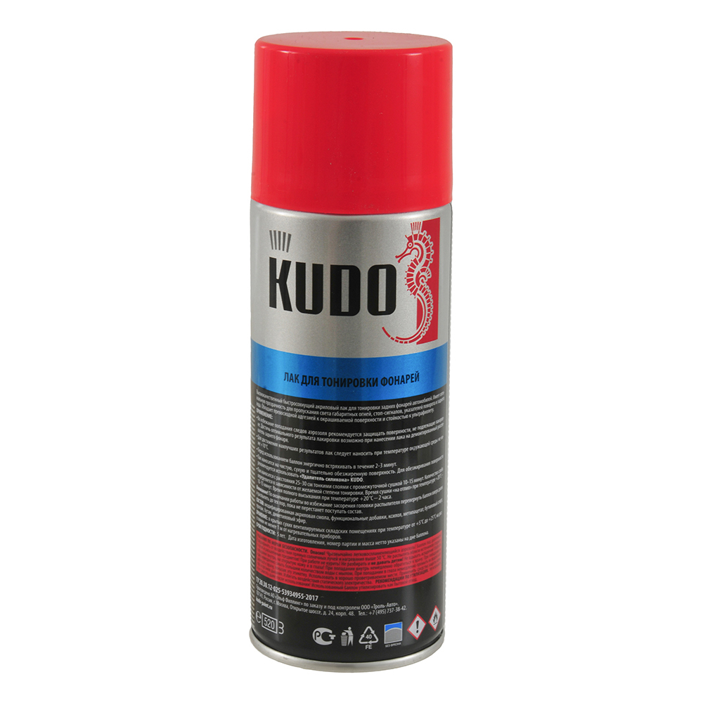 Лак для тонировки фар KUDO красный 520 мл Ku-9022
