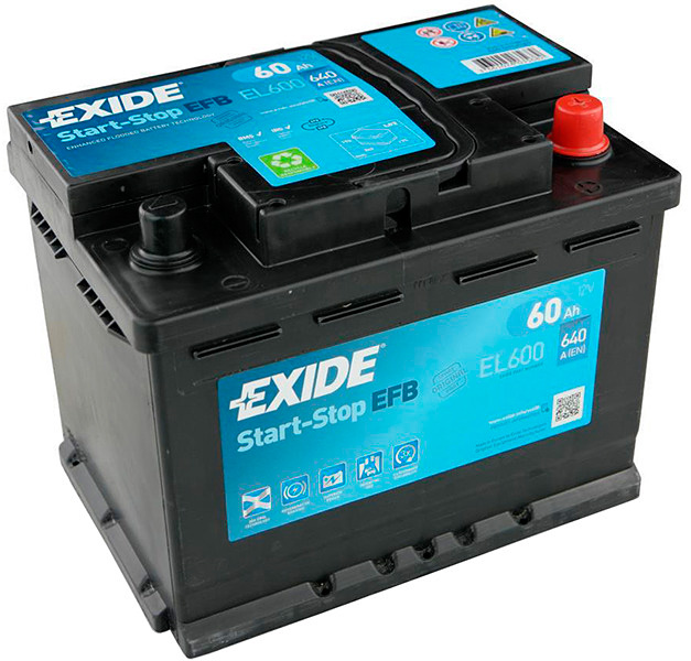Аккумулятор EXIDE START-STOP EFB 60 Ач 640А О/П EL600