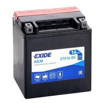 Аккумулятор EXIDE AGM 14 Ач 215А П/П ETX16-BS