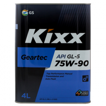 Масло трансмиссионное KIXX GEARTEC 75W90 GL-5 4 л L296244TE1