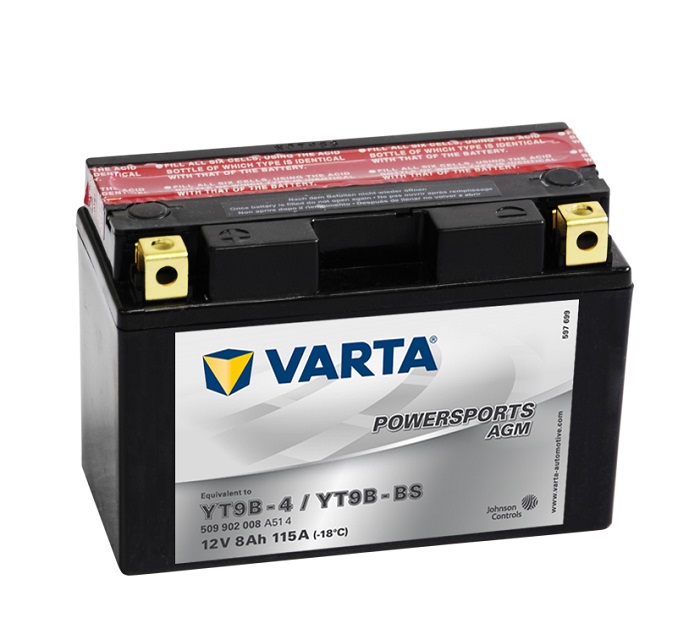 Аккумулятор VARTA FUNSTART AGM YT9B-BS 8 Ач 115А П/П 509902008