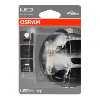Лампа светодиодная OSRAM COOL WHITE 12V T11C5W 6000K 36 мм 6436CW-01B
