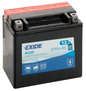 Аккумулятор EXIDE AGM 12 Ач 200А П/П ETX14-BS
