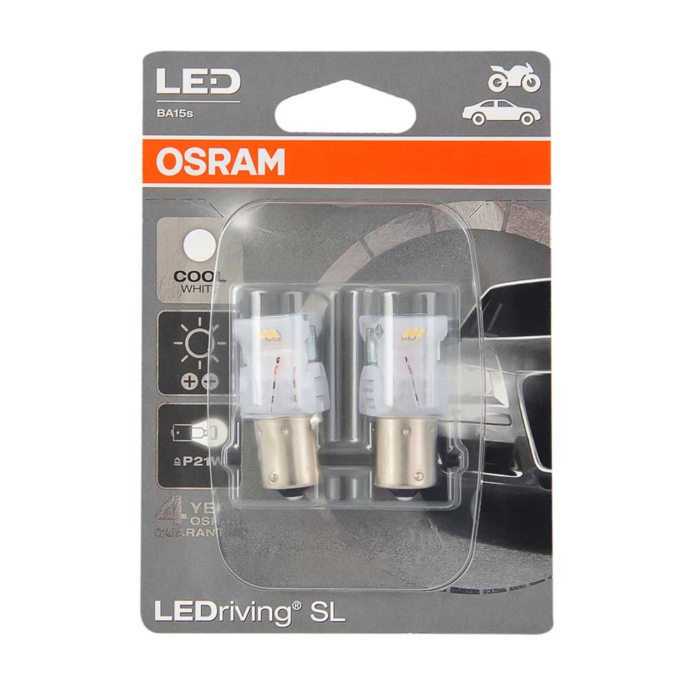 Лампа светодиодная OSRAM COOL WHITE 12V 12T25 21W 6000K 2 шт 7458CW-02B
