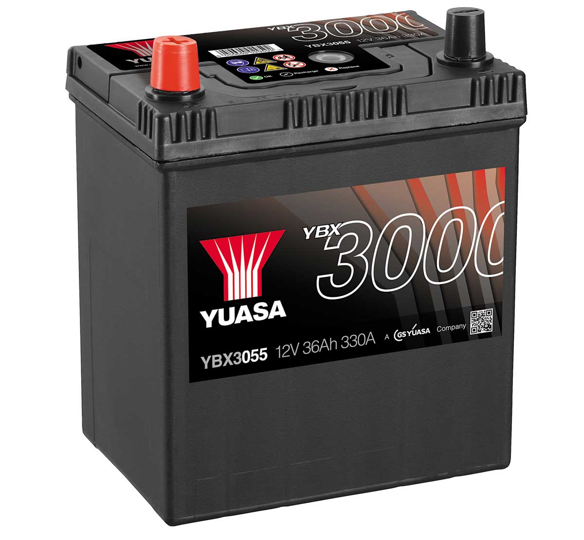 Аккумулятор YUASA 36 Ач 330А П/П YBX3055