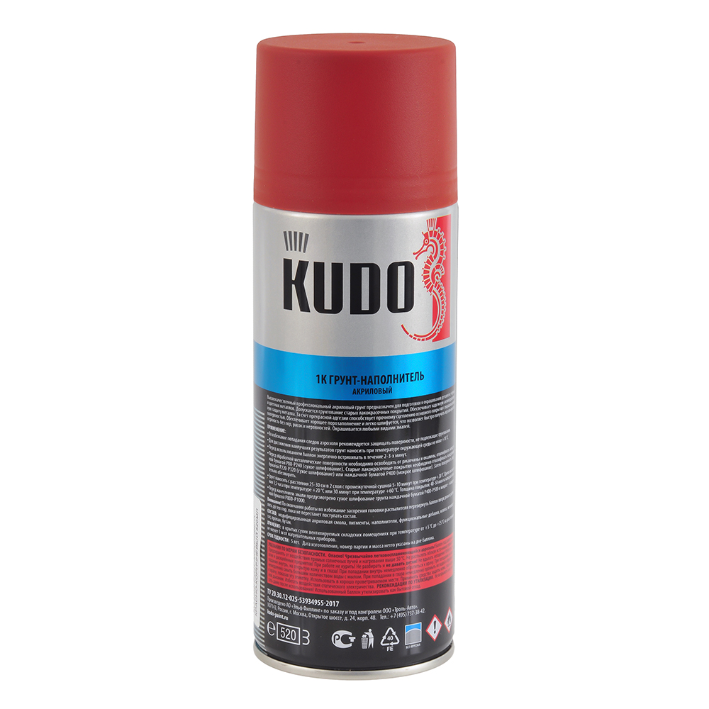 Грунт-наполнитель KUDO красно-коричневый акриловый 520 мл