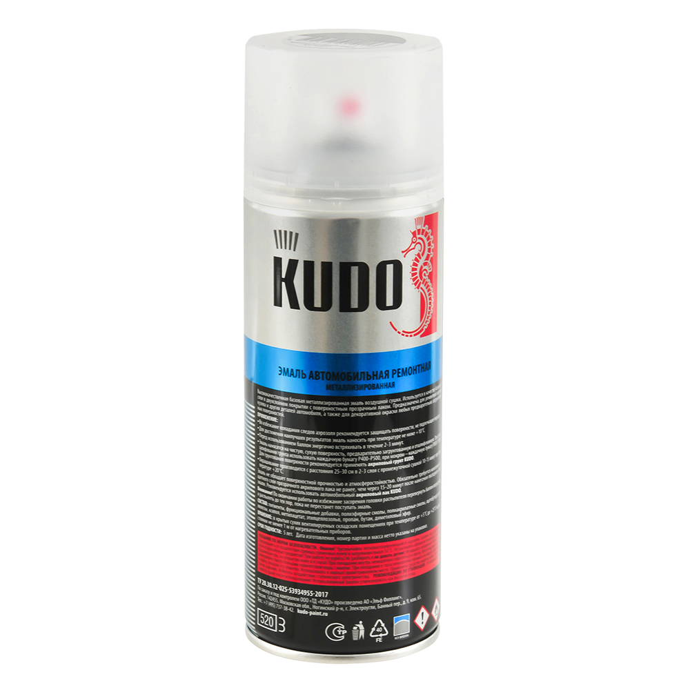 Эмаль KUDO серый кварц металлик S01 520 мл KU-42351
