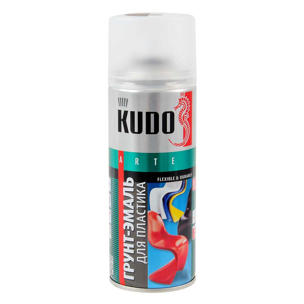 Грунт-эмаль для пластика KUDO черная 520 мл KU-6002