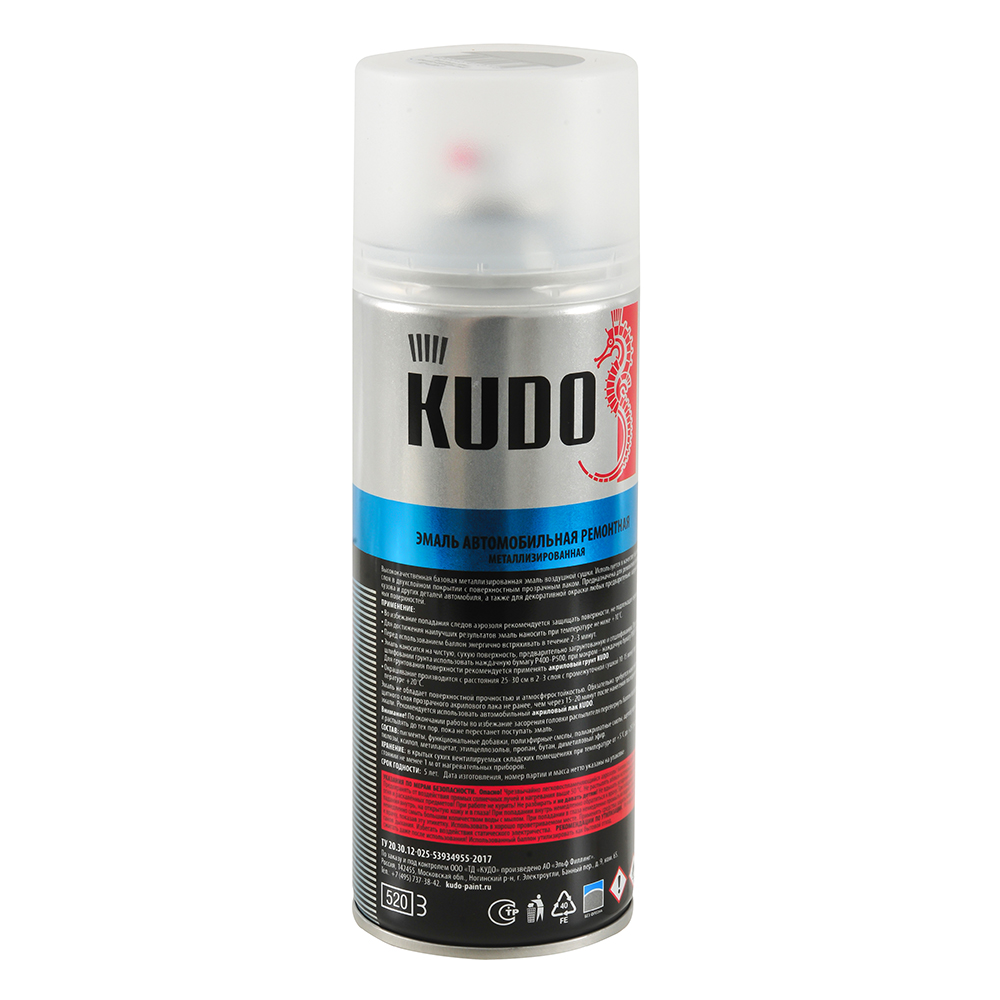 Эмаль KUDO серебро металлик 520 мл KU-42051