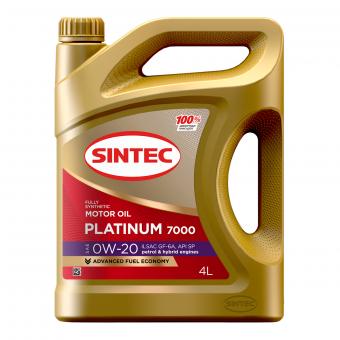 Масло моторное SINTEC PLATINUM 7000 0W20 синтетика 4 л 801987