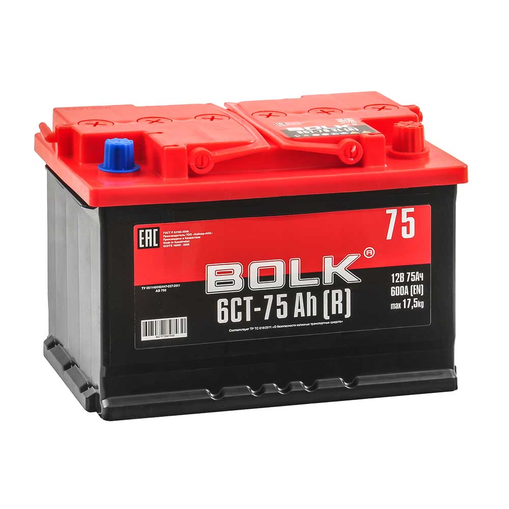 Аккумулятор BOLK STANDART 75Ач 600А О/П AB 750