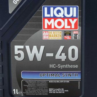 Масло моторное LIQUI MOLY OPTIMAL 5W40 синтетика 1 л 3925 