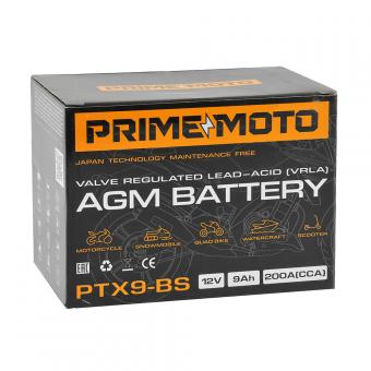 Аккумулятор PRIME MOTO CT 1209 9 Ач 200А П/П PTX9-BS