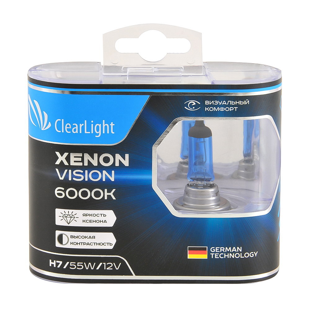 Лампа галогенная CLEARLIGHT XENONVISION 12V H7 55W 2 шт MLH7XV