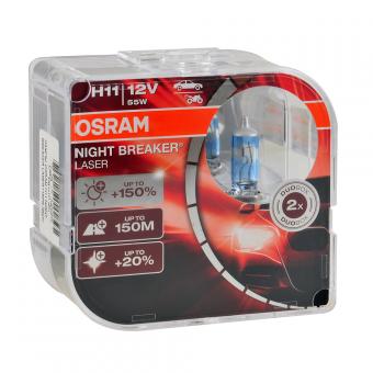 Лампа галогенная OSRAM NIGHT BREAKER LASER+150% 12V H11 62W 2 шт