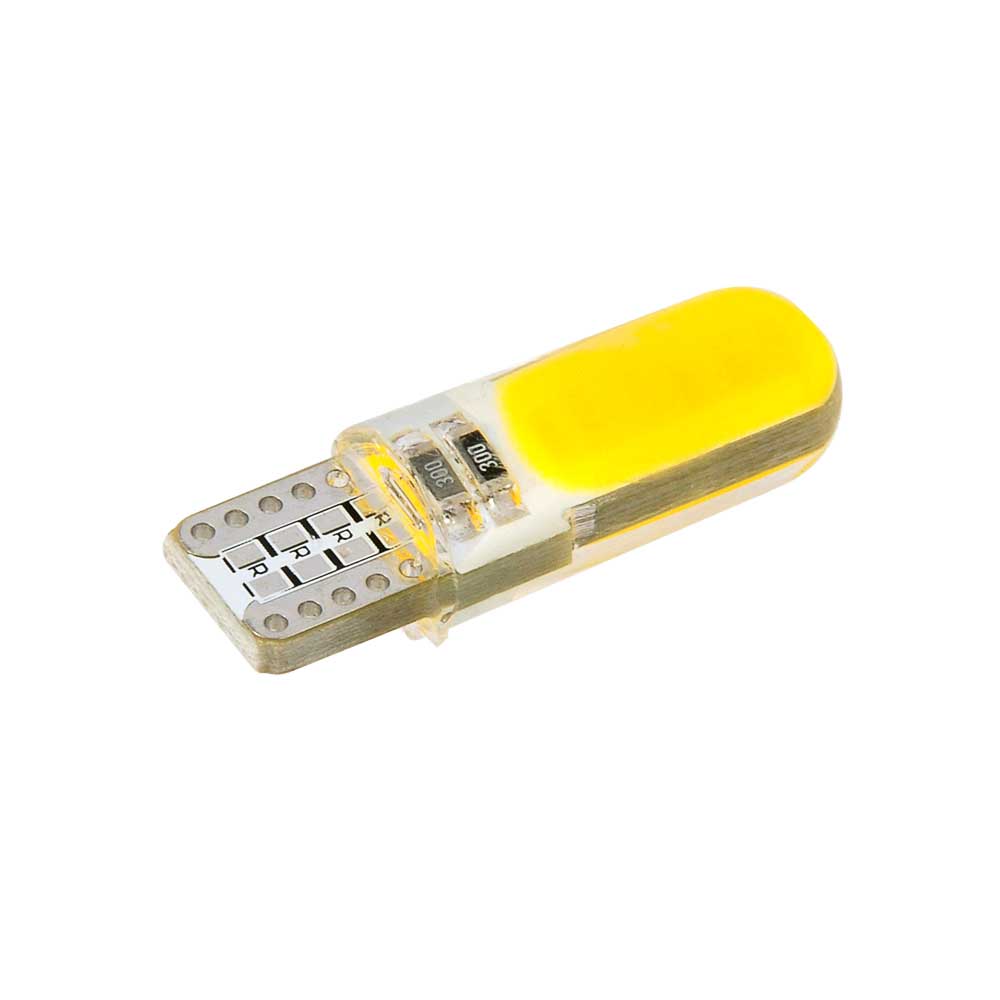 Лампа светодиодная 12V T10 желтая t10-cob-sy