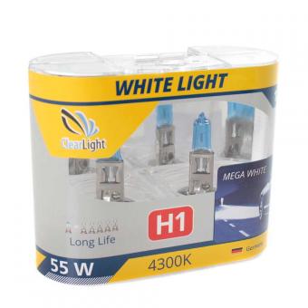 Лампа галогенная CLEARLIGHT White Light 12V H1 55W 2 шт MLH1WL