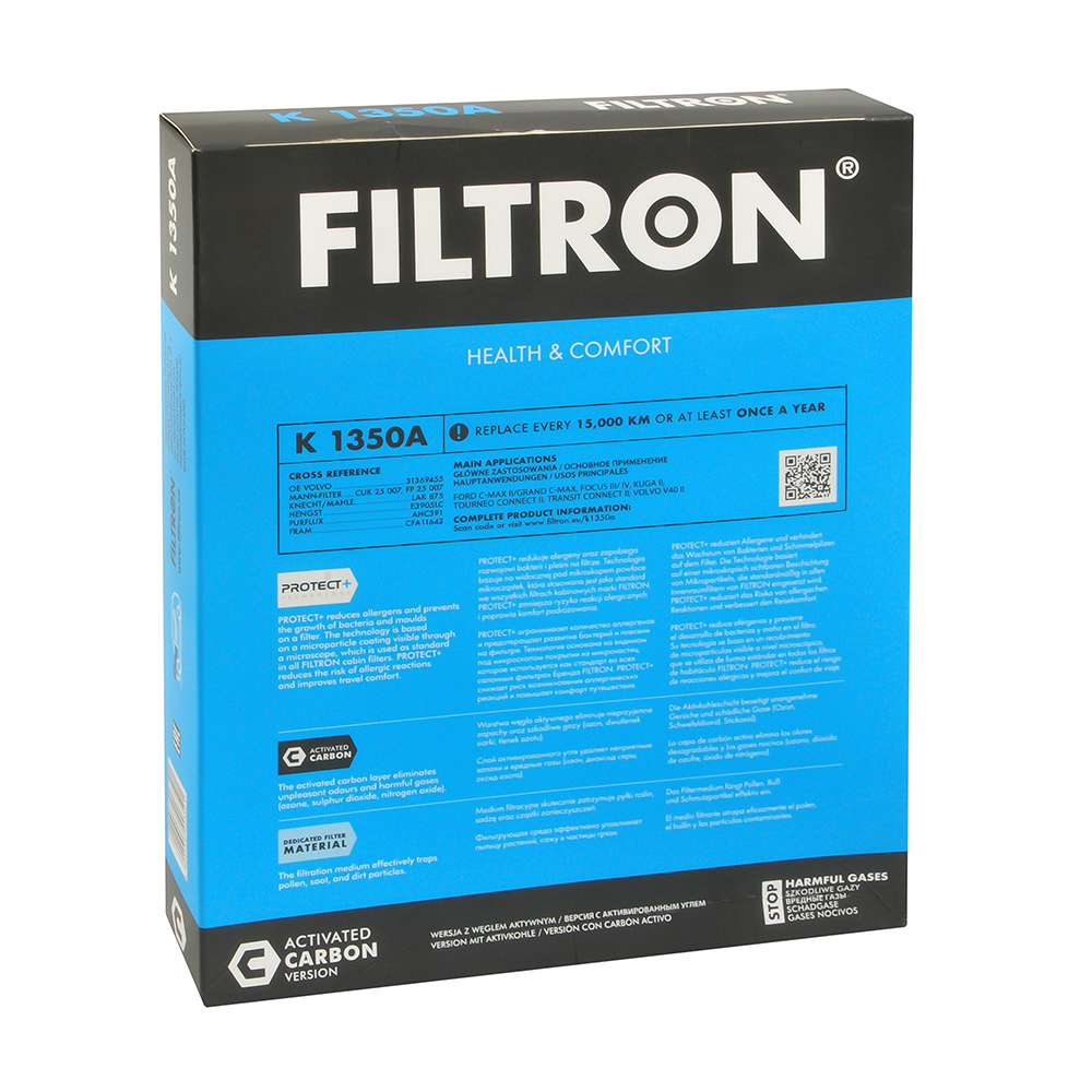 Фильтр салона FILTRON K1350A угольный