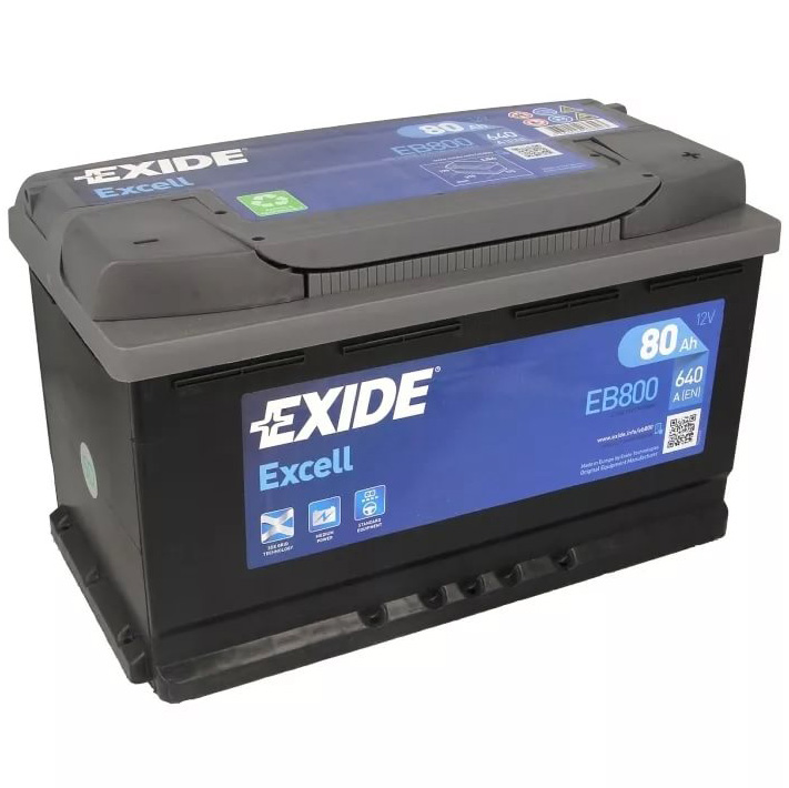 Аккумулятор EXIDE EXCELL 80 Ач 640А О/П EB800