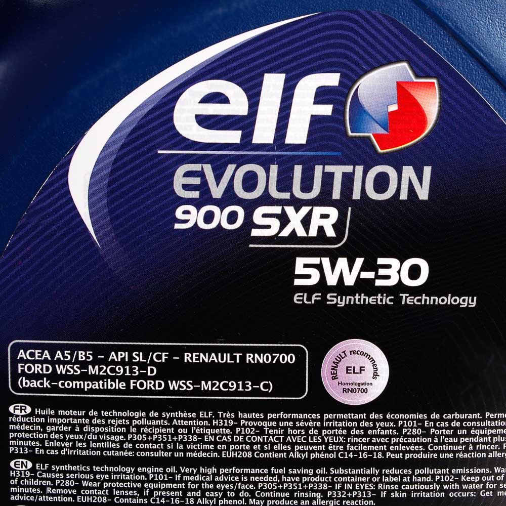 Масло моторное ELF EVOLUTION 900 SXR 5W30 синтетика 5 л 194839