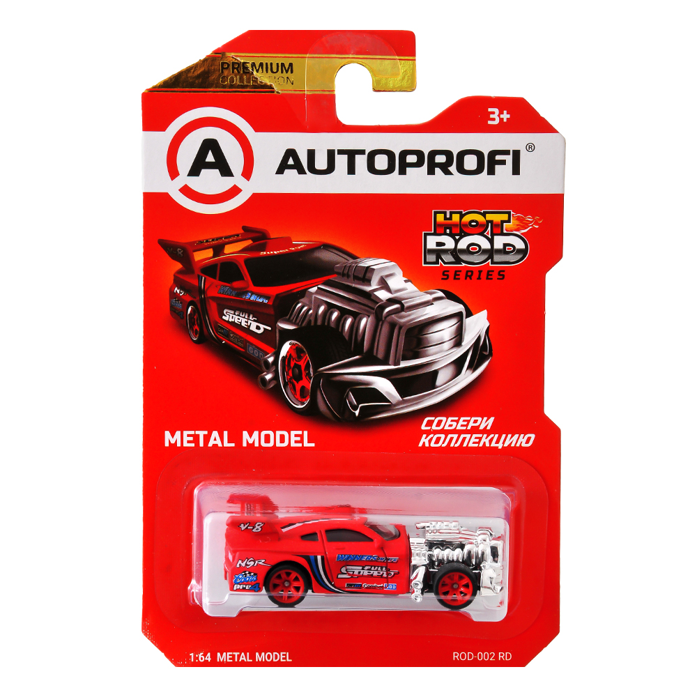 Модель авто AUTOPROFI HOT ROD ROD-002 1:64 красная ROD-002 RD
