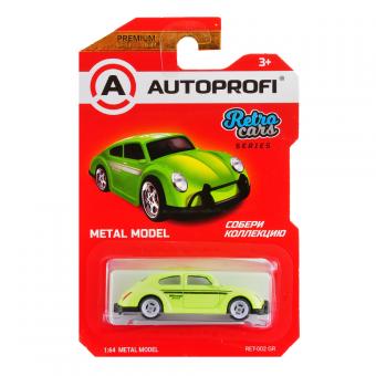 Модель авто AUTOPROFI RETRO CARS VW BEETLE RET002 1:64 зеленая RET-002 GR