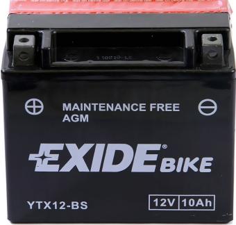Аккумулятор EXIDE 10 Ач 150А П/П YTX12-BS