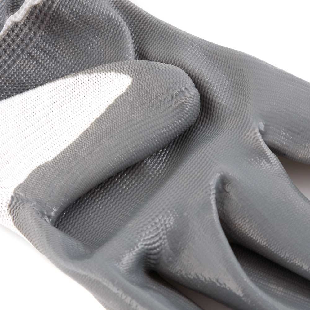 Перчатки UNITRAUM с полиуретановым покрытием серо-белые размер 9 UN-N001-9
