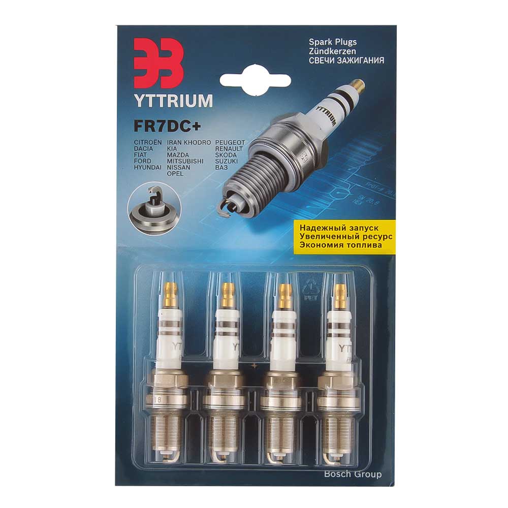 Свечи зажигания YTTRIUM LARGUS комплект 4 шт FR7DC-4PCE