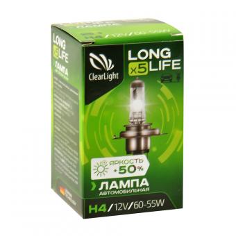 Лампа галогенная CLEARLIGHT LONGLIFE 12V H4 60/55W MLH4LL 