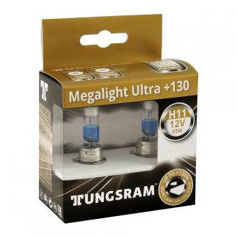 Лампы галогенные TUNGSRAM MEGALIGHT ULTRA+130 12V H11 55W 2 шт 53110XNU B2