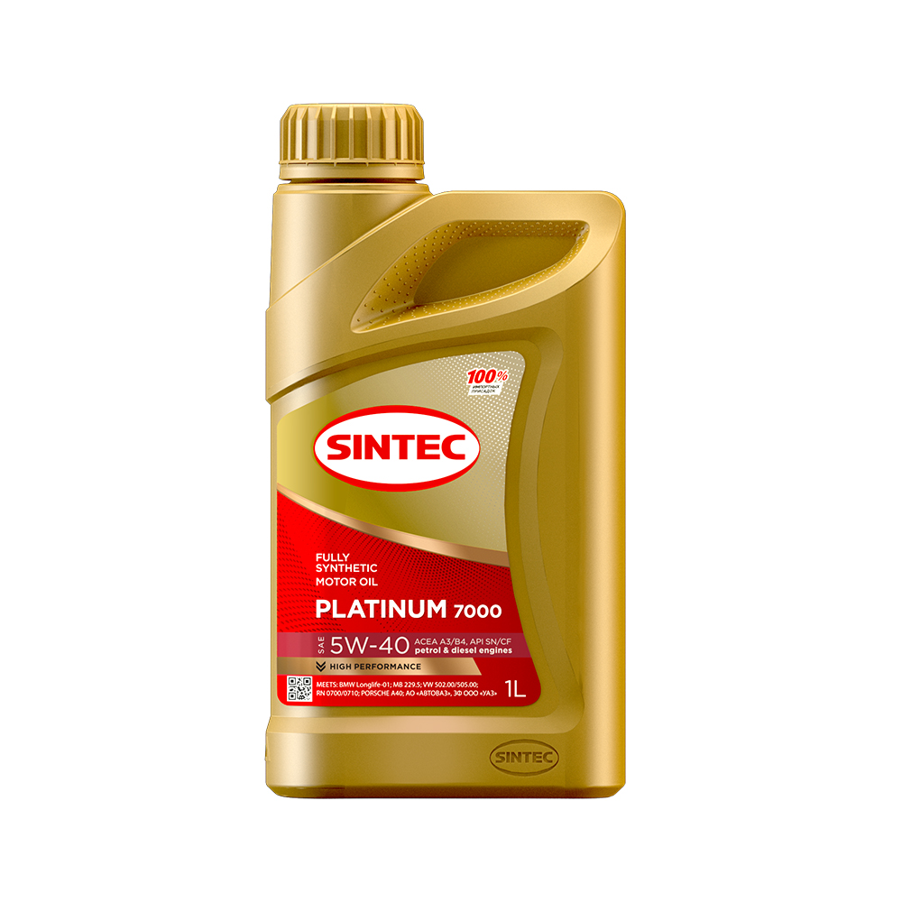 Масло моторное SINTEC PLATINUM 7000 5W40 синтетика 1 л 600138