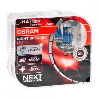 Лампа галогенная OSRAM NIGHT BREAKER LASER +150% 12V H4 60/55W 2
