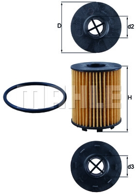 Фильтр масляный KNECHT/MAHLE OX371D купить недорого по цене 615 руб в ...