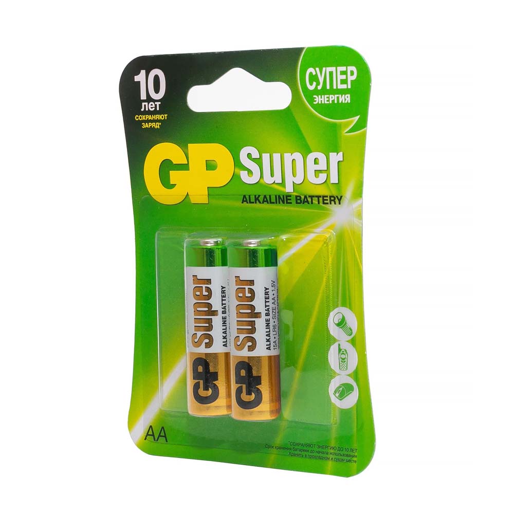 Батарейки GP SUPER ALKALINE ААA 2 шт GP 24A-2CR2 20/160 купить недорого ...